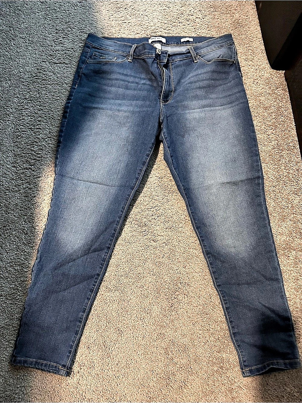 Nine West Cigarette Mid Rise Skinny Blue Jeans Waist 14P